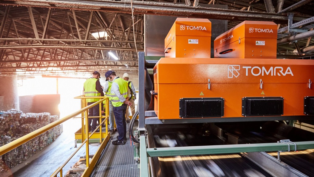 TOMRA sorting system at recycling plant