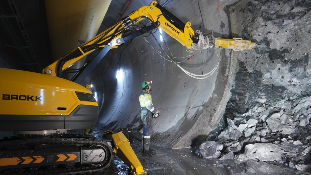 A rock splitter operating underground