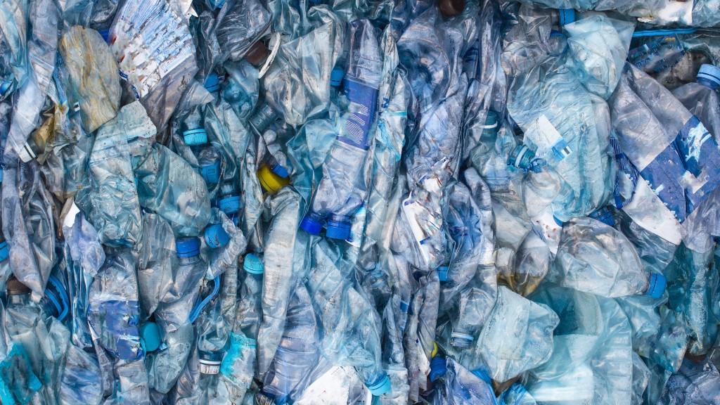 A bale of squished plastic bottles