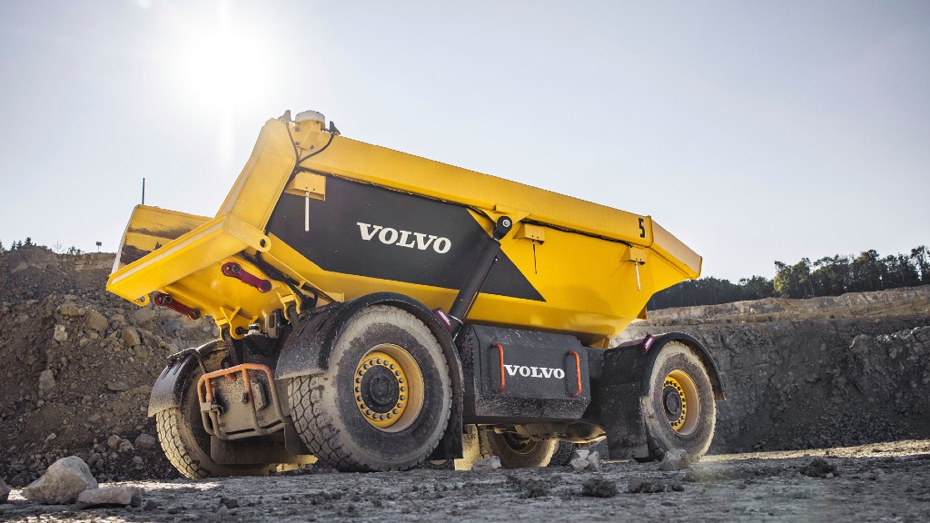 An autonomous battery-electric hauler on the job site