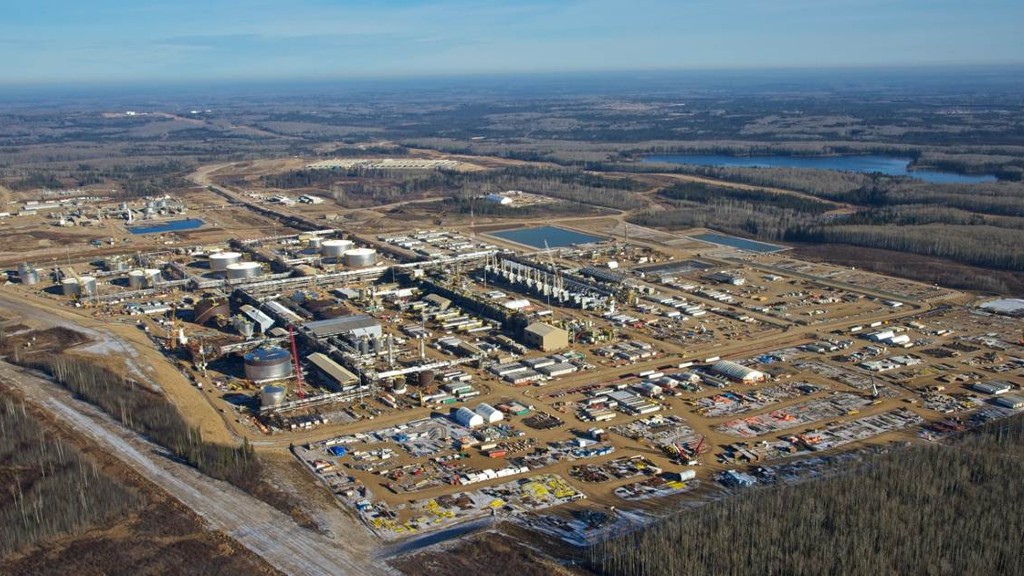 Aerial view of ConcocoPhillips Surmont facility. Aerial view of ConcocoPhillips Surmont facility.