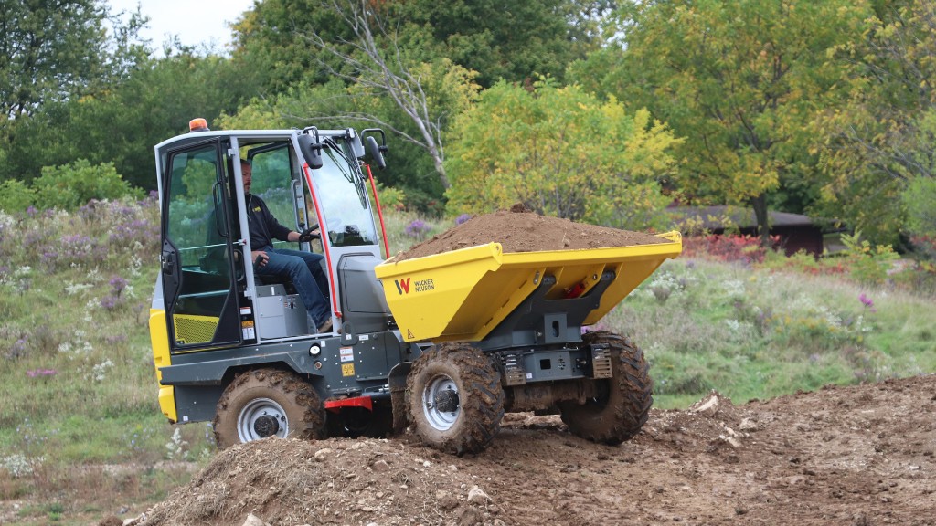 Wacker Neuson site dumper moves materials in tight spaces, across rough terrain