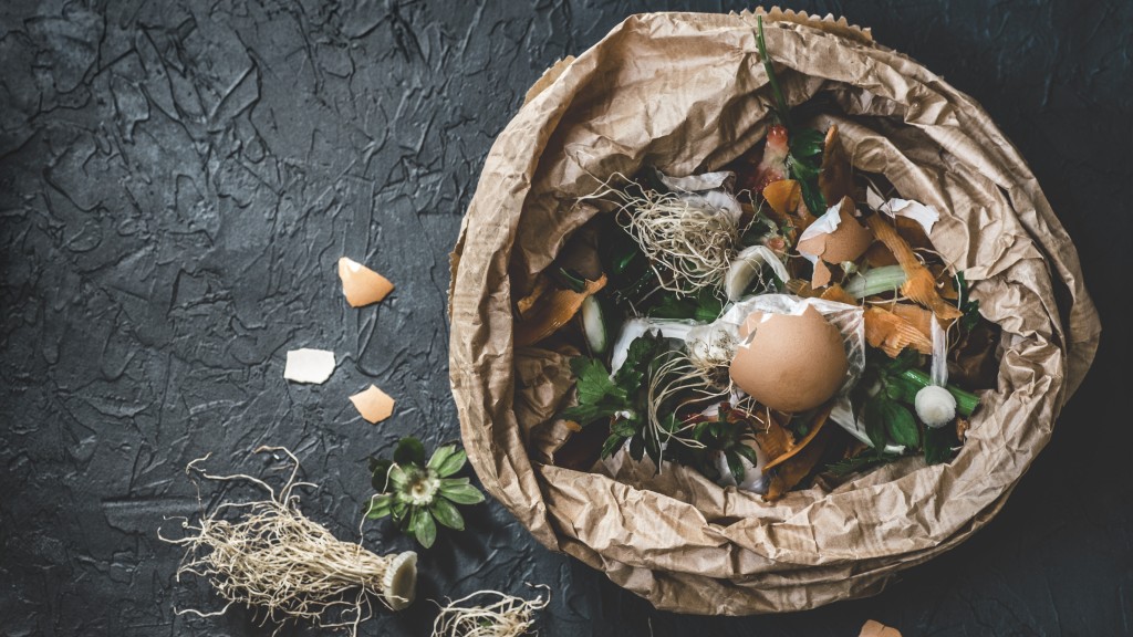 Organic waste stored in a paper bag