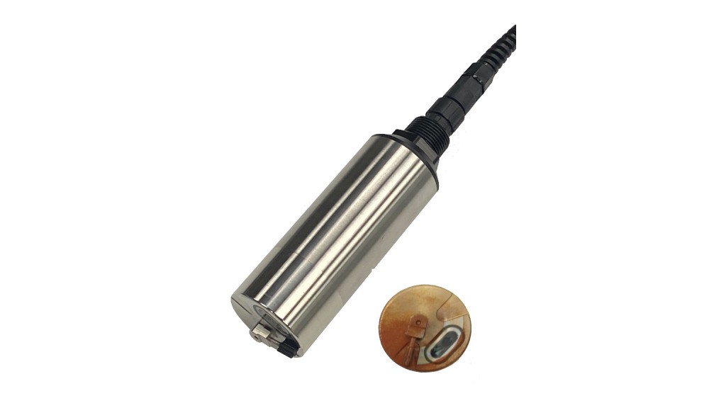 An ECD oil in water sensor against a white background