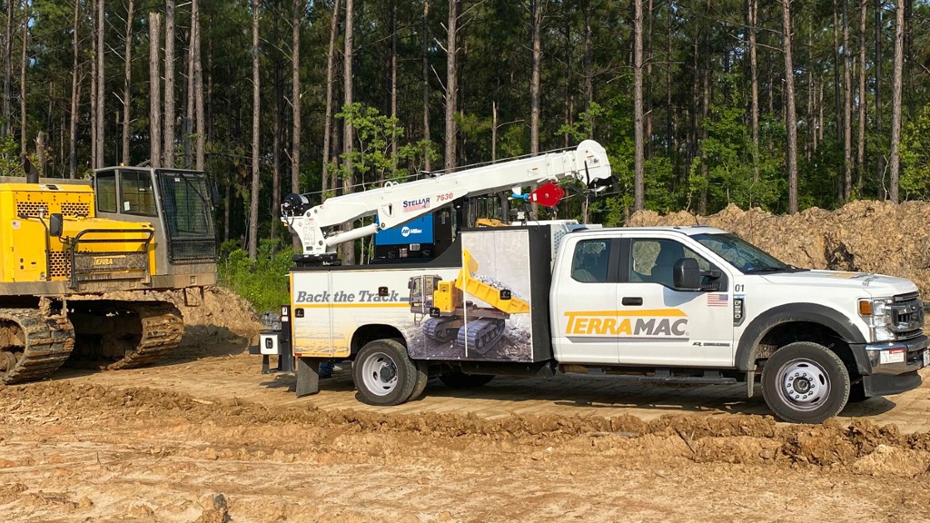 A Terramac repair truck parked at a job site