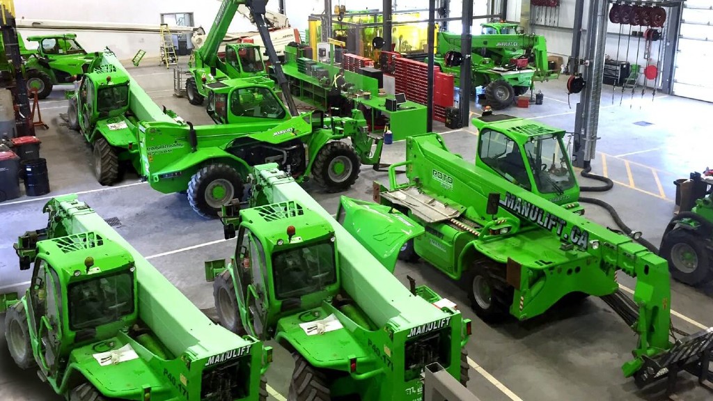 Manulift telehandlers parked in a garage Manulift telehandlers parked in a garage