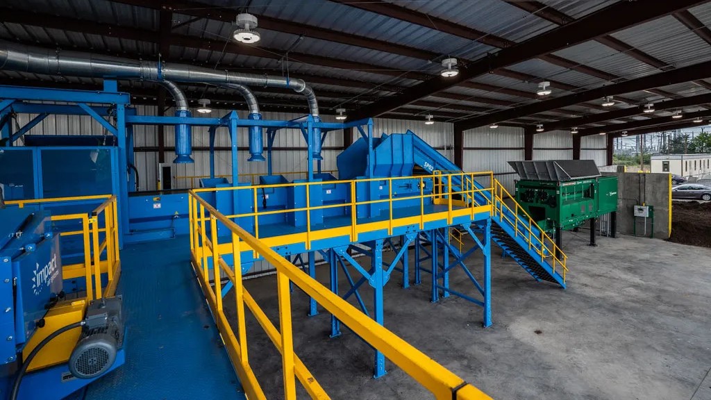 The composting machinery and facility at Freestate Farms