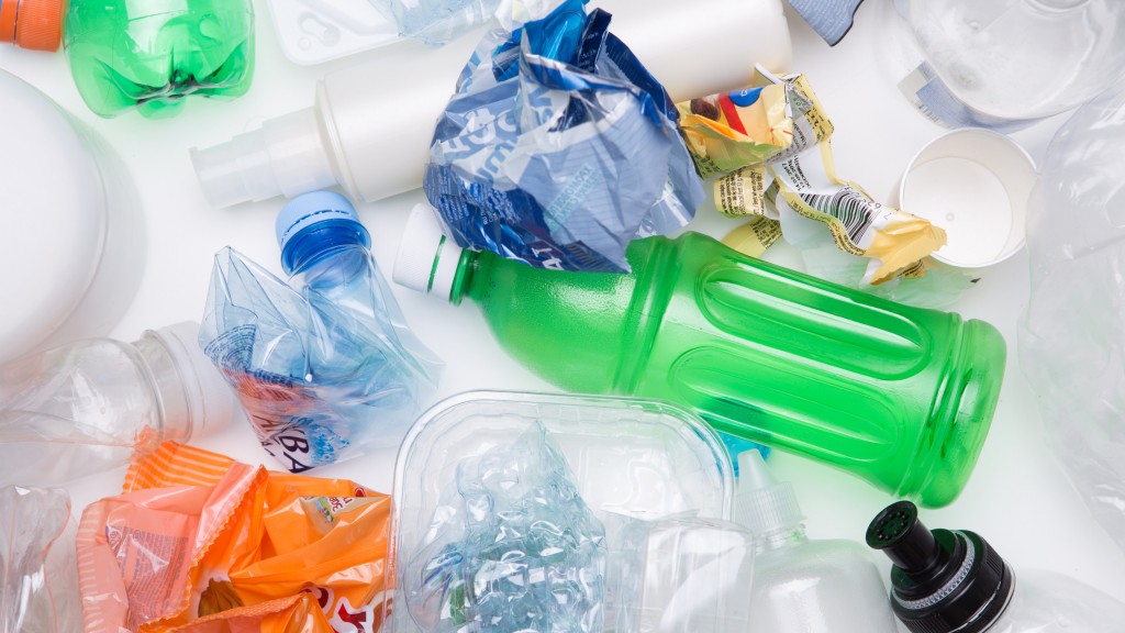 Mixed plastic waste on a white table