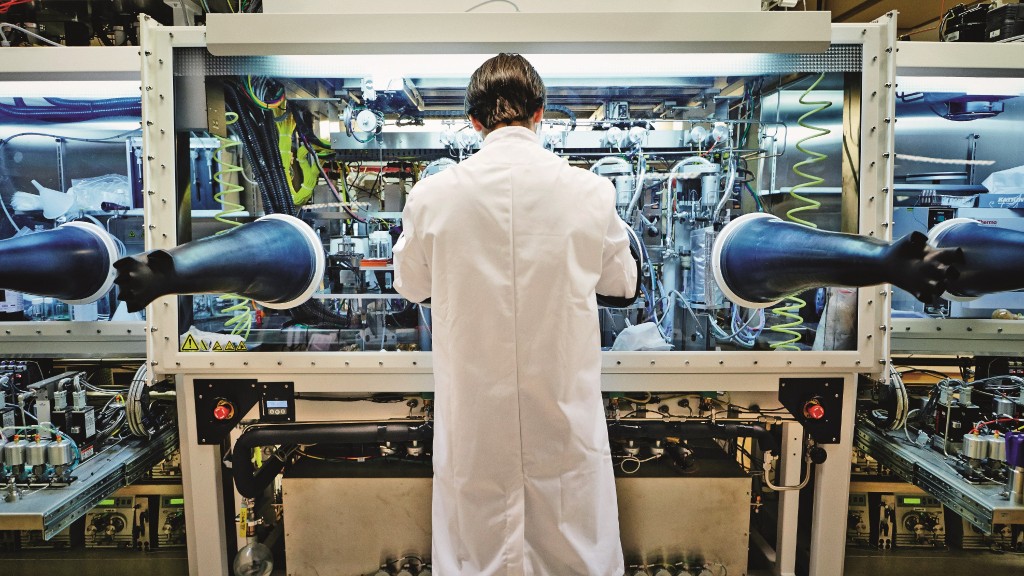 A SABIC scientist works in a research laboratory