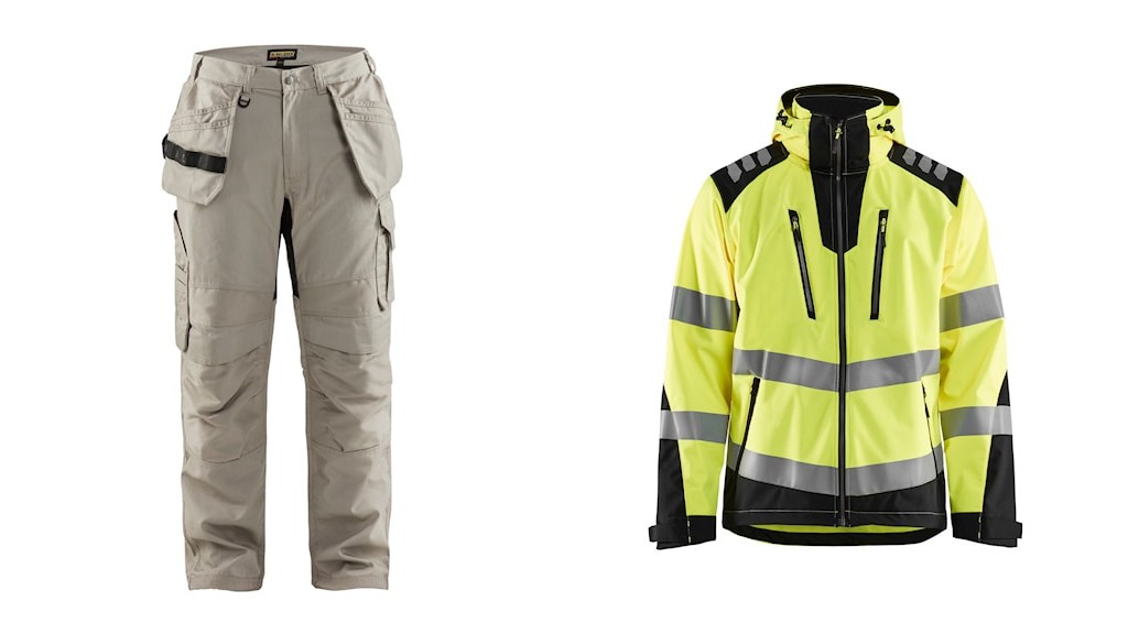 A pair of work pants and high-visbility jacket
