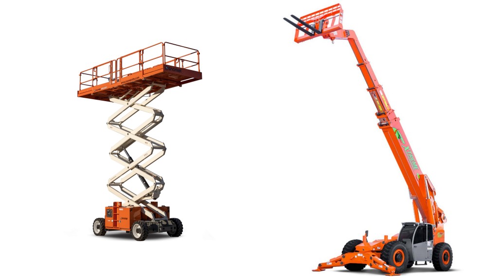 A Snorkel scissor lift and Xtreme Manufacturing telehandler