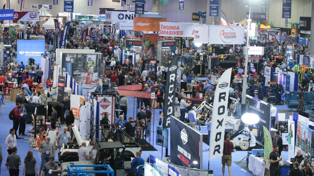 Visitors walk around the ARA show floor