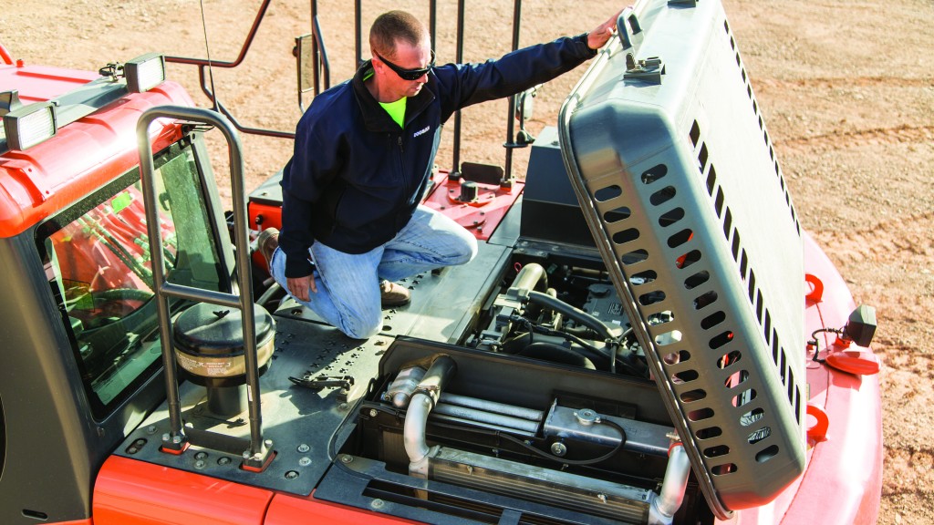Hydraulic maintenance performed on a Doosan excavator