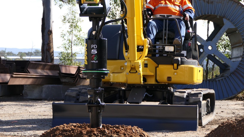 An auger alignment system helps bore a hole in the ground