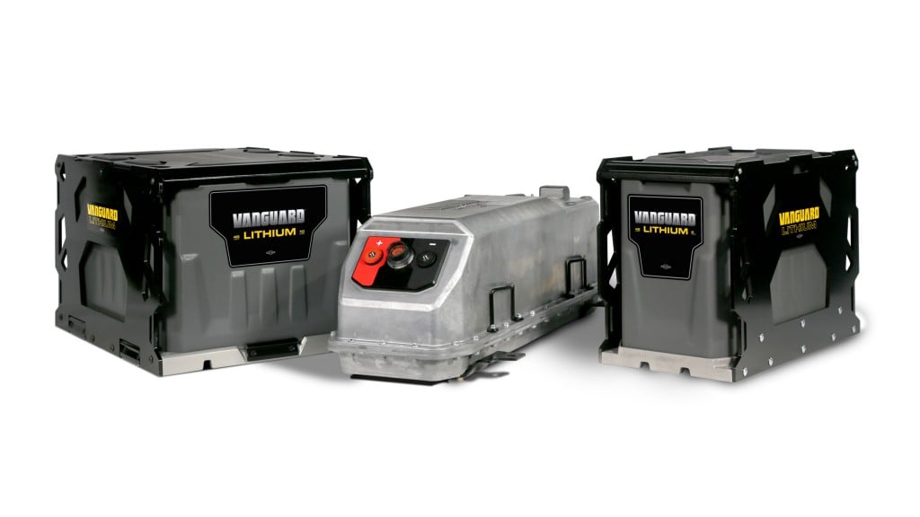 A lineup of lithium-ion battery packs