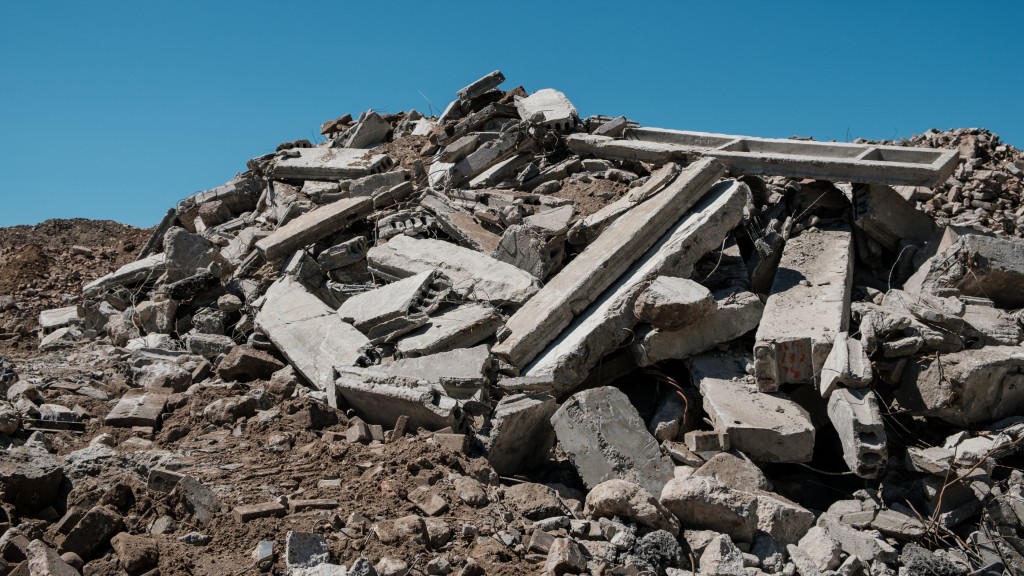 Concrete waste in a large pile