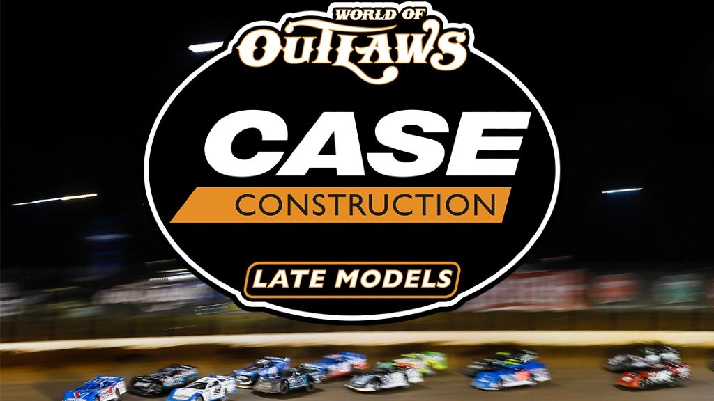A CASE Construction graphic overlayed on a race