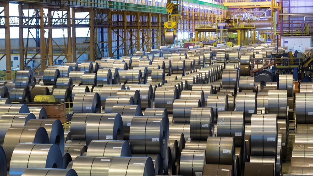 Rolls of steel in a facility