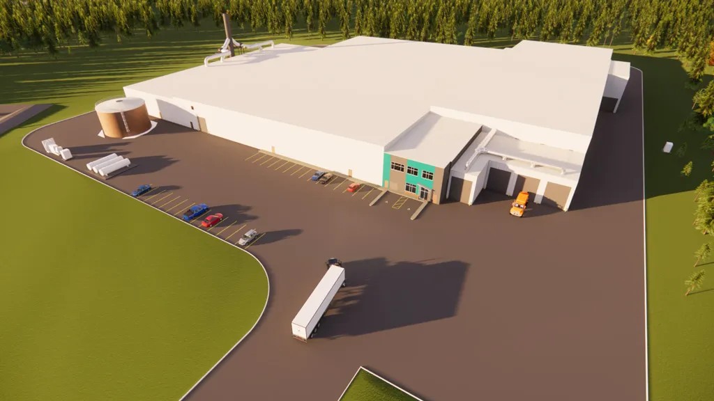 A rendering of a compost processing facility