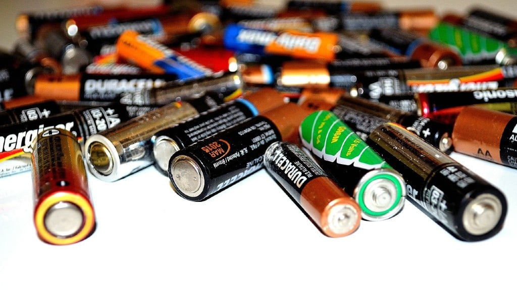 A pile of mixed batteries