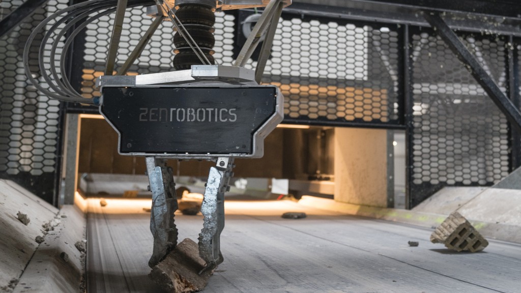 A robotic sorting system picks construction waste