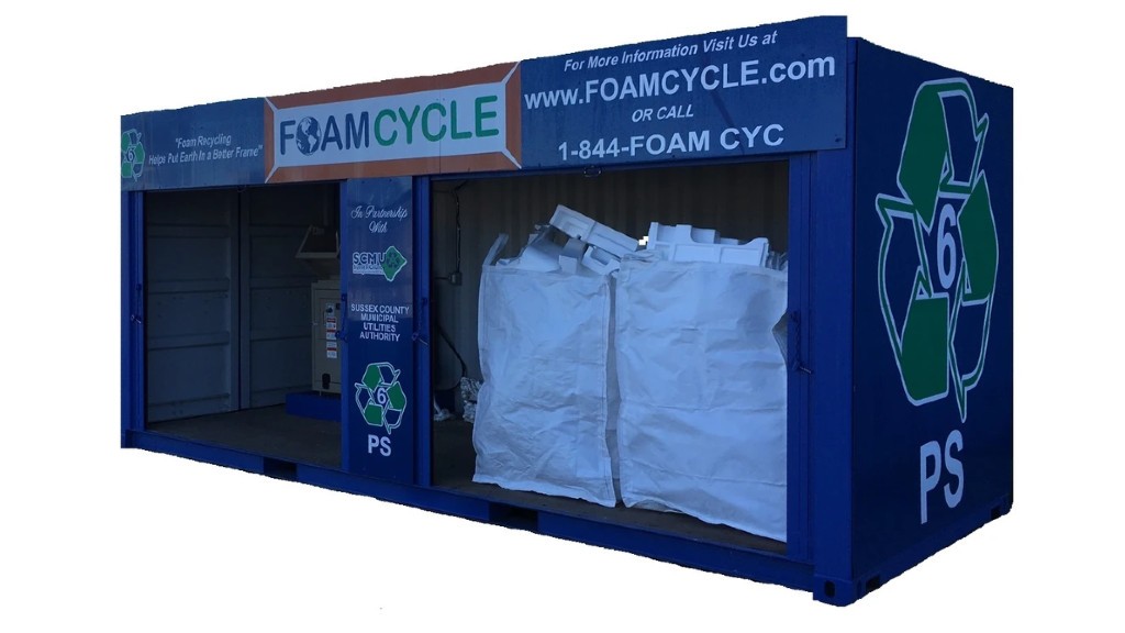 A foam recycling container