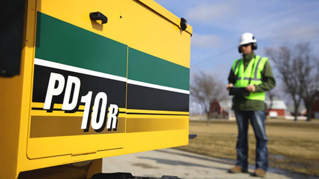 A close-up of a pile driver machine