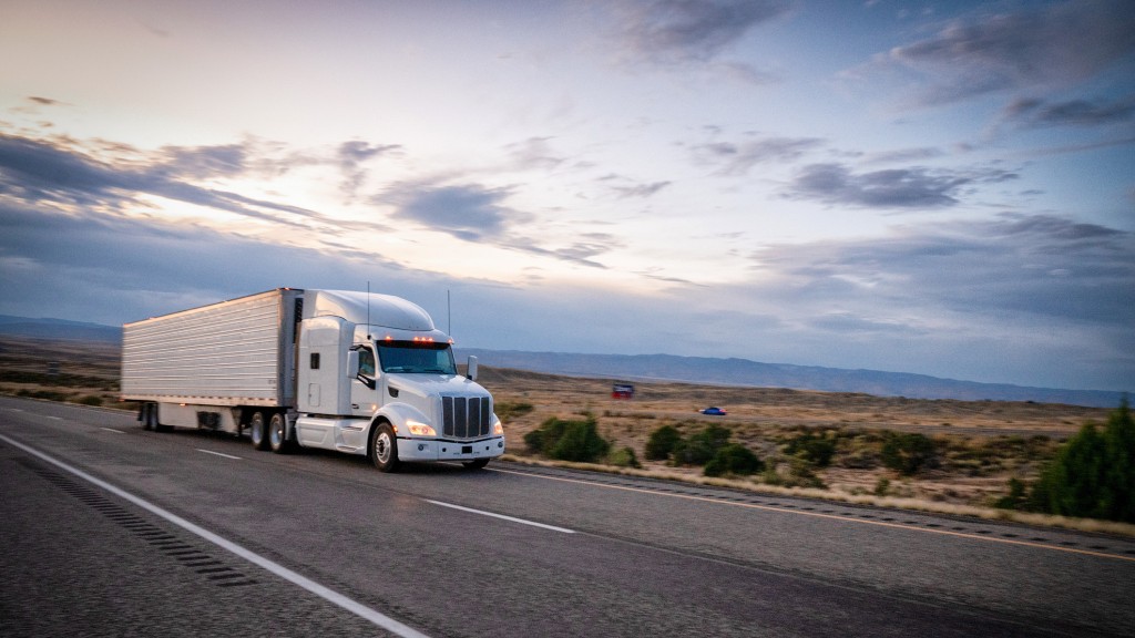 A truck drives on a highway