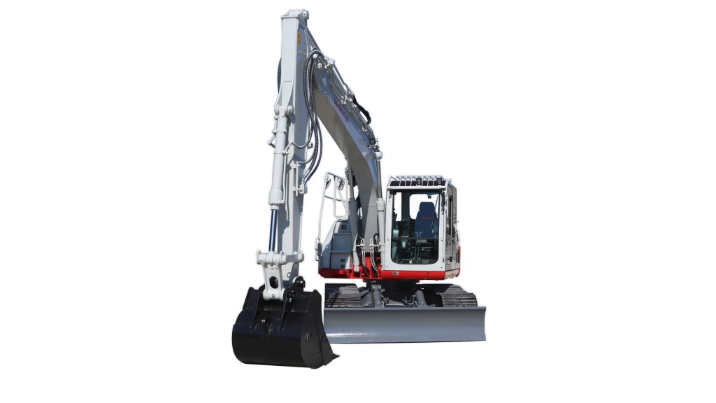 An excavator on a white background