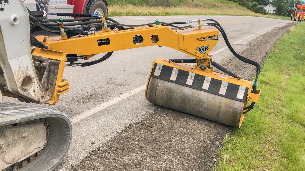 A Road Widener offset vibratory roller