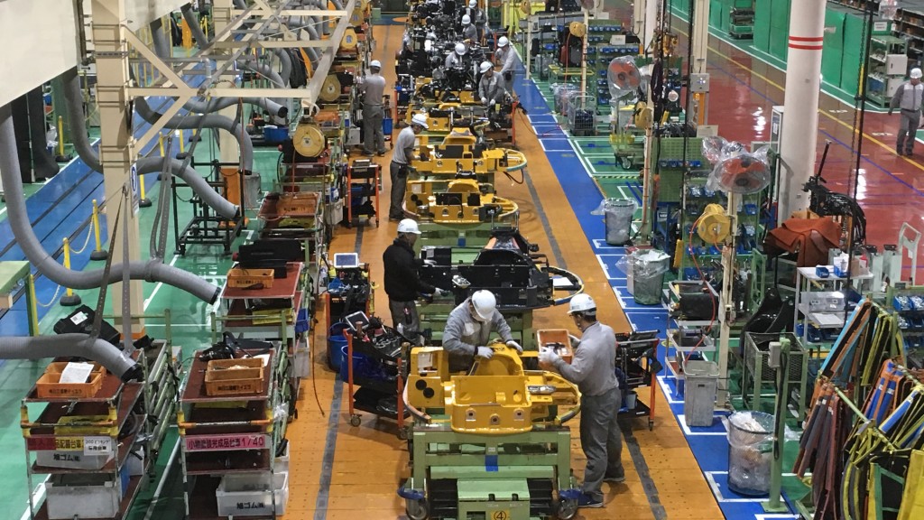Equipment being produced in a production facility