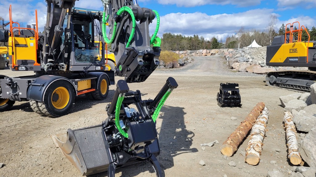 A quick coupler system on an excavator