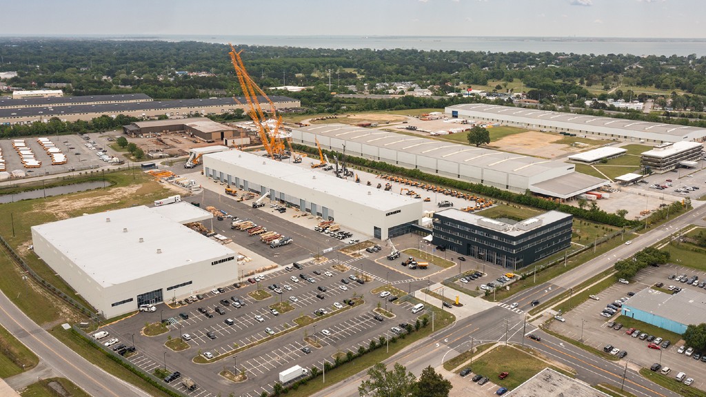 An aerial view of a large facility