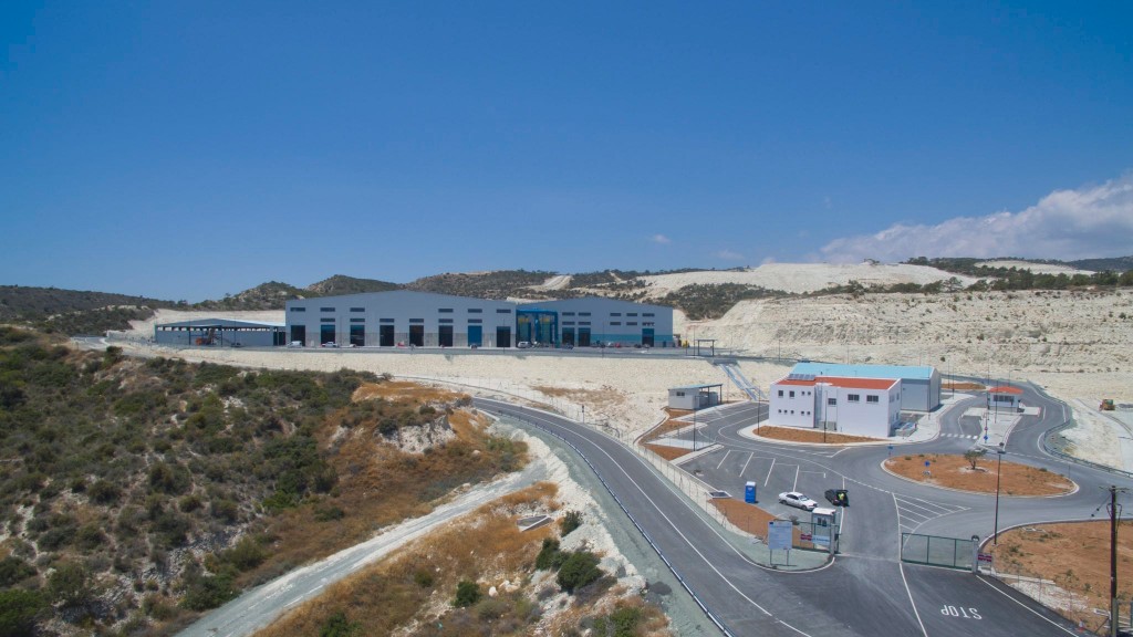 An aerial photo of a waste facility