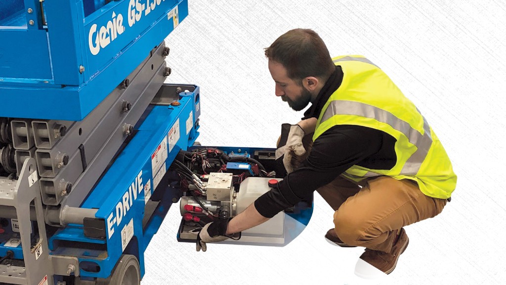 New Genie hydraulic oil containment system available for electric scissor lifts