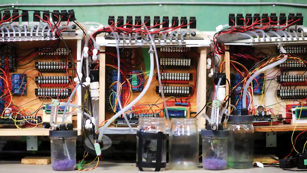 Custom-built respirometers are used to study biodegradation under different conditions.