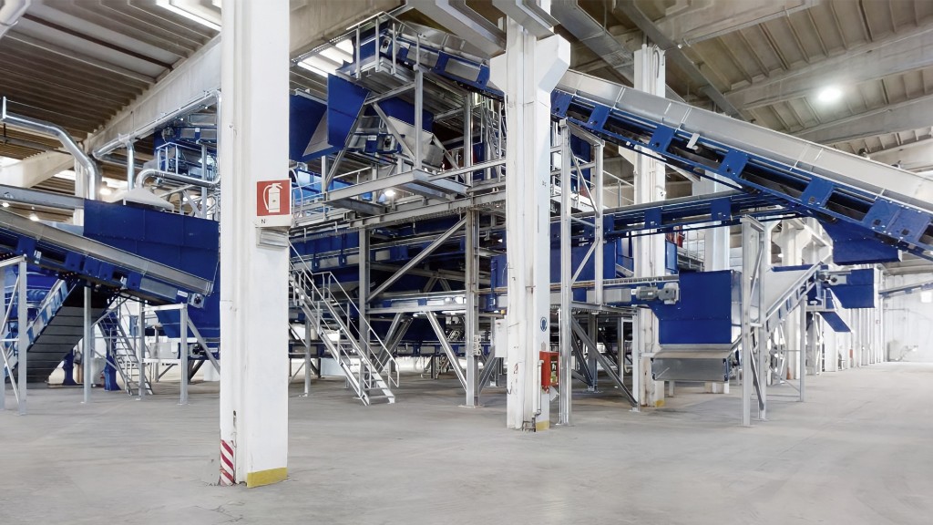 Conveyors in operation at a fuel plant
