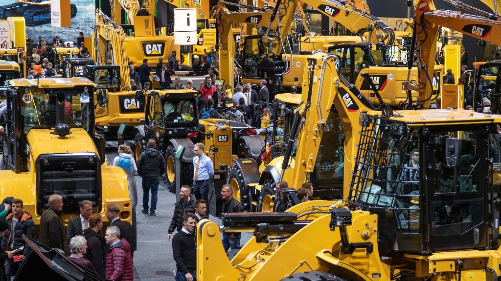 Cat equipment on display at bauma.