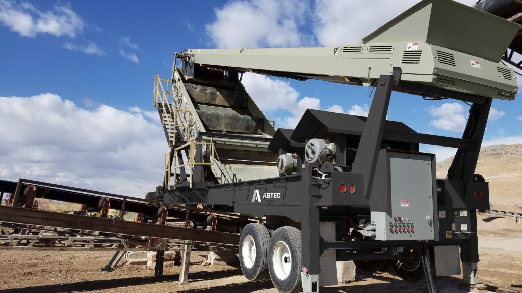 A screen plant operates on a job site