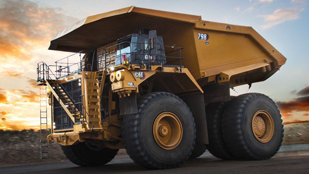 A Caterpillar 798 AC mining truck