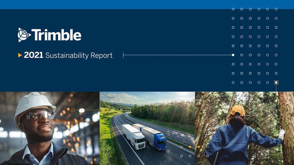 The cover of Trimble's sustainability report