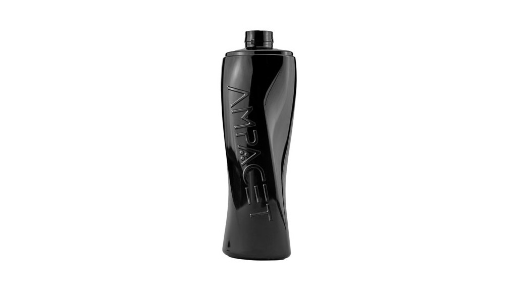 A black PET bottle