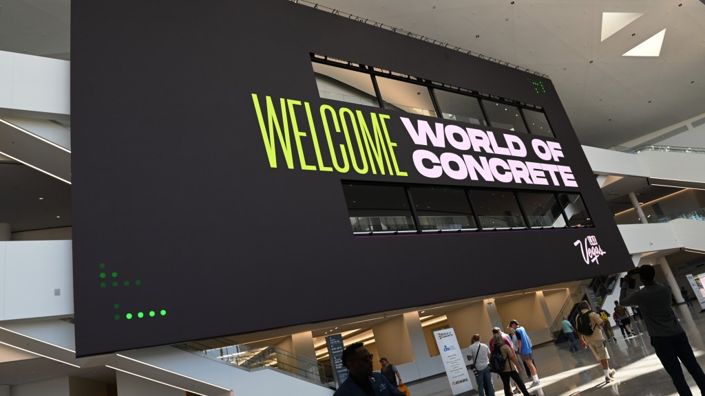 A welcome sign for World of Concrete