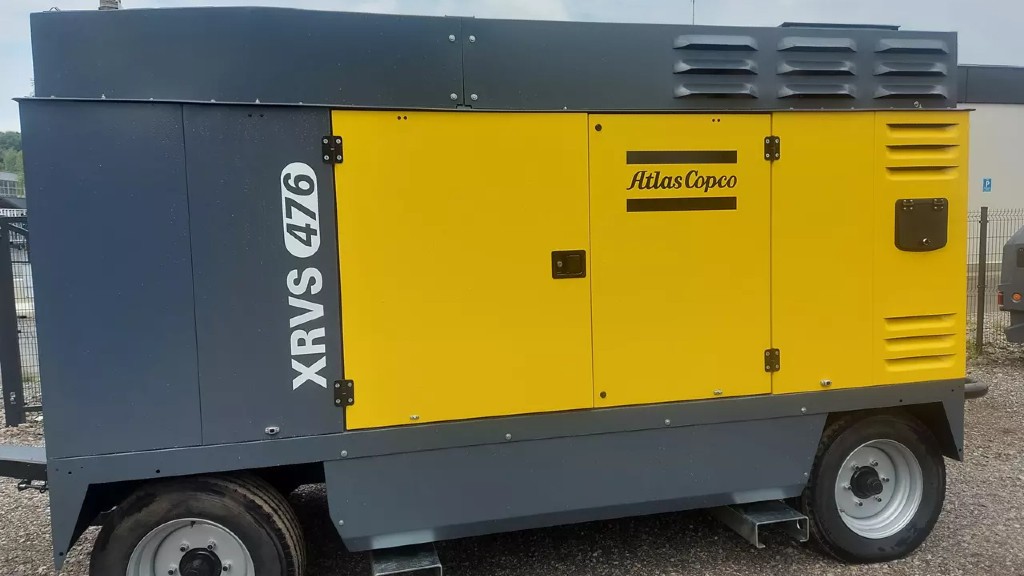 A compressor operates on a job site