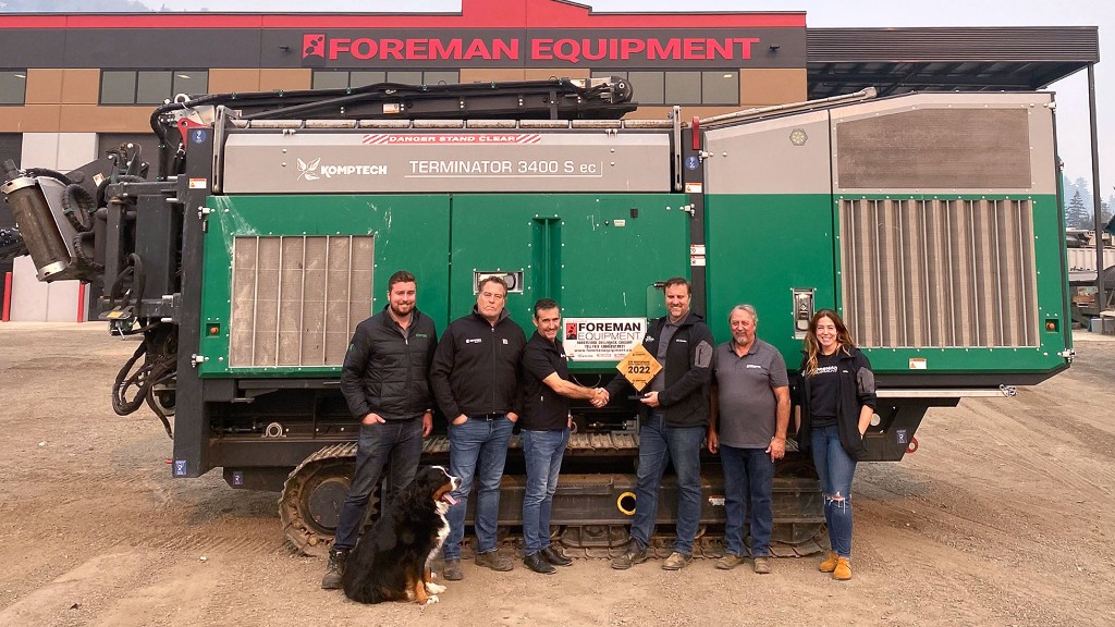 Komptech names Canadian dealership Foreman Equipment as top performing dealer of 2022