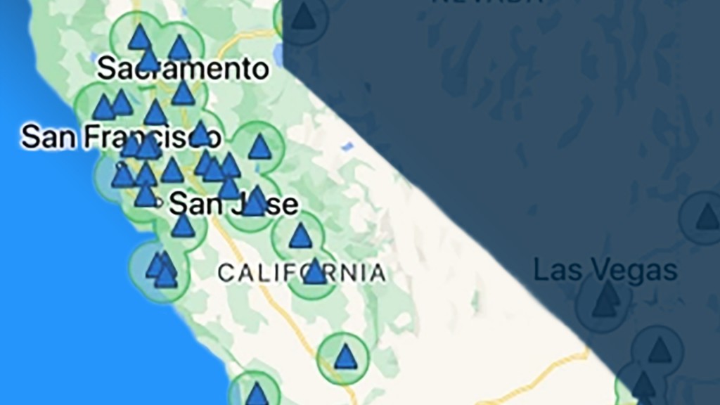 A partial map of California