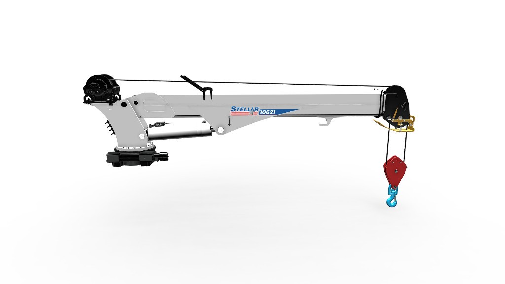 A telescopic service crane on a white background