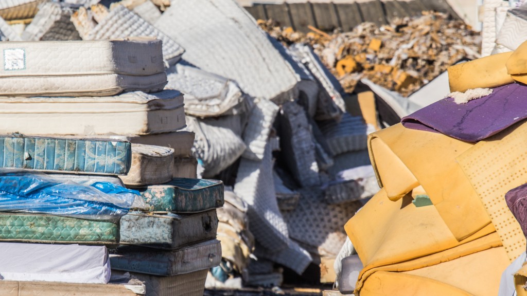 A pile of mattresses in a landfill