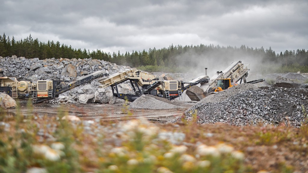 A range of crushing and screening equipment operates at a quarry
