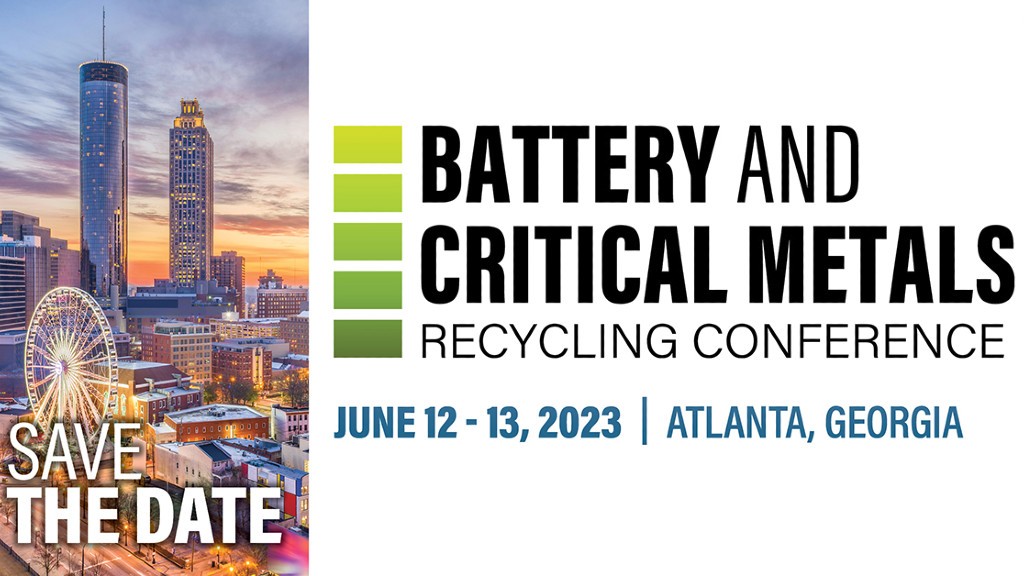 A flyer for the Battery and Critical Metals Recycling Conference
